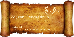 Zajzon Jeremiás névjegykártya